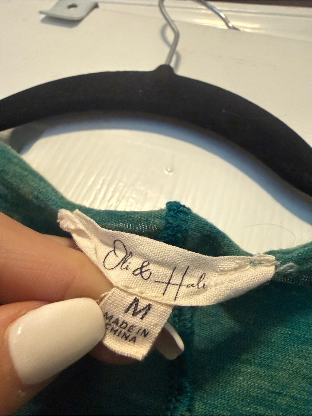 🌿 Oli & Hali Embroidered Boho Oversized Top Green Size Medium - Picture 5 of 7
